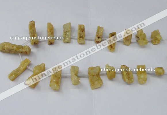 CTD1652 Top drilled 10*20mm - 15*40mm freeform druzy agate beads