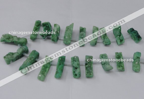 CTD1654 Top drilled 10*20mm - 15*40mm freeform druzy agate beads