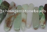 CTD1657 Top drilled 6*20mm - 8*50mm sticks Australia chrysoprase beads