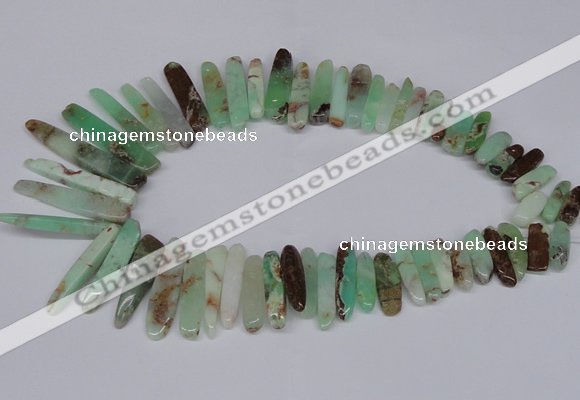 CTD1657 Top drilled 6*20mm - 8*50mm sticks Australia chrysoprase beads