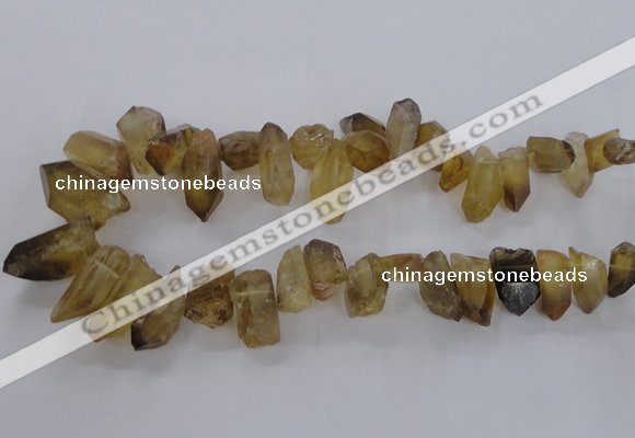 CTD1671 Top drilled 10*20mm - 15*35mm sticks lemon quartz beads