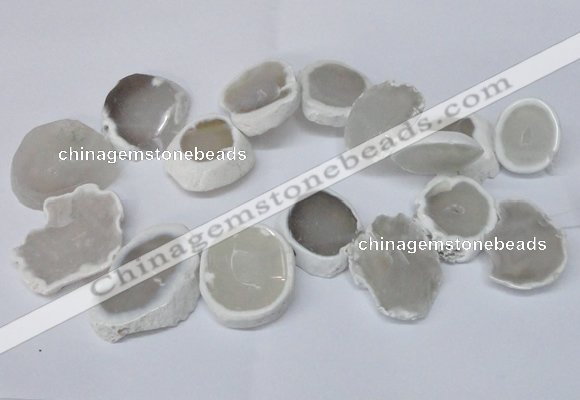 CTD1675 Top drilled 25*30mm - 35*45mm freeform agate gemstone beads