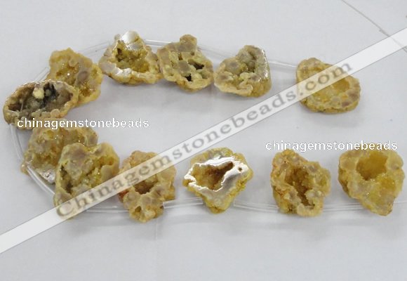 CTD1681 Top drilled 15*25mm - 30*35mm nuggets druzy agate beads