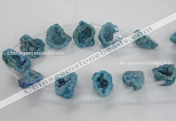 CTD1684 Top drilled 15*25mm - 30*35mm nuggets druzy agate beads