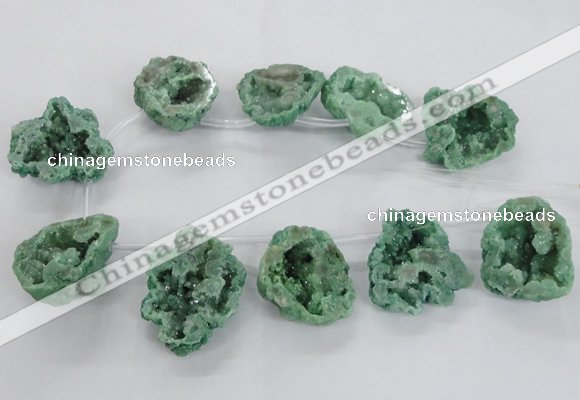 CTD1685 Top drilled 15*25mm - 30*35mm nuggets druzy agate beads