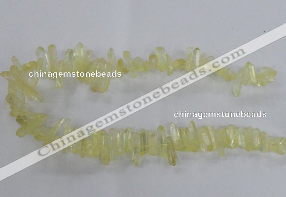 CTD1690 Top drilled 5*15mm - 7*35mm sticks dyed white crystal beads