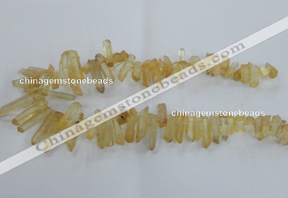 CTD1691 Top drilled 5*15mm - 7*35mm sticks dyed white crystal beads