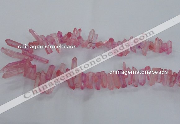 CTD1693 Top drilled 5*15mm - 7*35mm sticks dyed white crystal beads