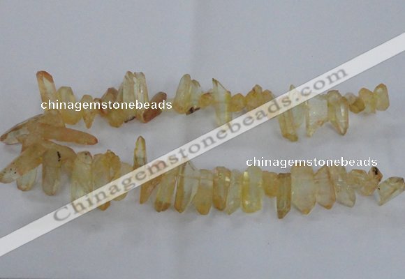 CTD1698 Top drilled 8*15mm - 11*35mm sticks dyed white crystal beads