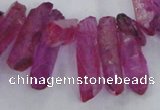 CTD1700 Top drilled 8*15mm - 11*35mm sticks dyed white crystal beads