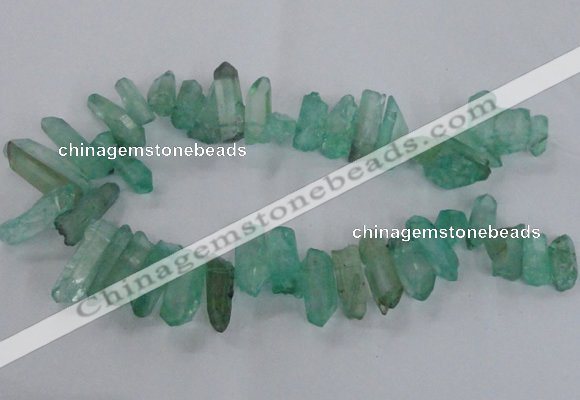 CTD1707 Top drilled 10*15mm - 15*35mm sticks dyed white crystal beads