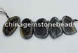 CTD1727 Top drilled 25*35mm - 25*45mm freeform Botswana agate slab beads