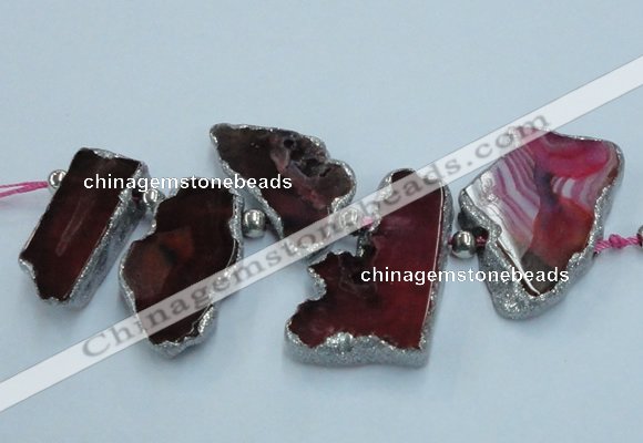 CTD1729 Top drilled 25*35mm - 30*45mm freeform agate slab beads