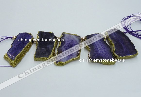 CTD1735 Top drilled 25*35mm - 30*45mm freeform agate slab beads