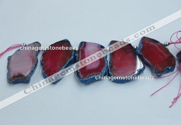 CTD1742 Top drilled 25*35mm - 35*50mm freeform agate slab beads