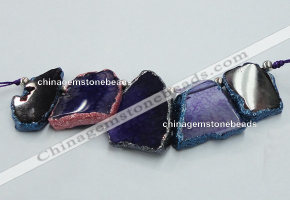 CTD1745 Top drilled 25*35mm - 35*50mm freeform agate slab beads