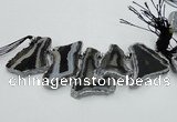 CTD1750 Top drilled 25*35mm - 35*50mm freeform agate slab beads