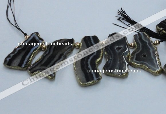 CTD1751 Top drilled 20*35mm - 30*50mm freeform agate slab beads