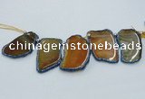 CTD1757 Top drilled 20*40mm - 35*55mm freeform agate slab beads