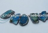 CTD1761 Top drilled 20*40mm - 35*55mm freeform agate slab beads