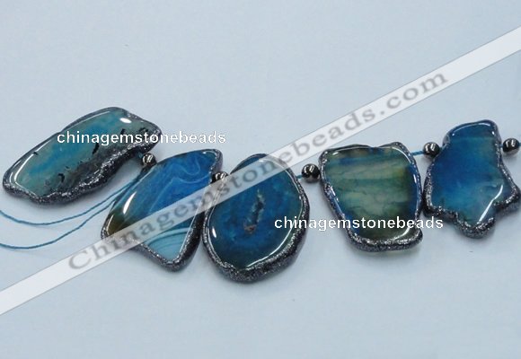 CTD1761 Top drilled 20*40mm - 35*55mm freeform agate slab beads