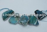 CTD1764 Top drilled 20*40mm - 35*55mm freeform agate slab beads