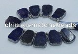 CTD1770 Top drilled 18*28mm - 22*35mm freeform lapis lazuli slab beads