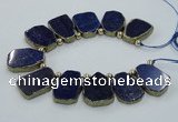 CTD1771 Top drilled 18*28mm - 22*35mm freeform lapis lazuli slab beads