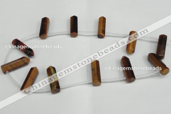 CTD1808 Top drilled 10*30mm - 10*32mm sticks yellow tiger eye beads