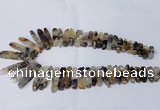 CTD1917 Top drilled 6*20mm - 10*60mm sticks montana agate beads