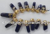 CTD1919 Top drilled 8*20mm - 10*35mm sticks lapis lazuli gemstone beads