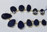 CTD1928 Top drilled 18*25mm - 25*40mm freeform lapis lazuli beads