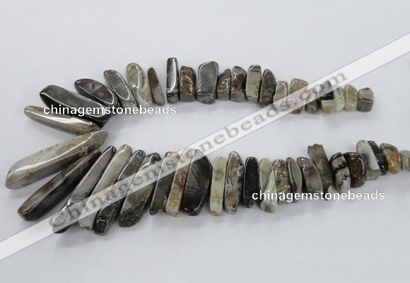 CTD1930 Top drilled 8*15mm - 10*50mm sticks agate gemstone beads