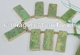 CTD1946 Top drilled 18*45mm - 20*50mm rectangle sea sediment jasper beads