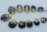 CTD1963 Top drilled 20*25mm - 25*35mm freeform lapis lazuli beads