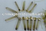 CTD1967 Top drilled 6*50mm - 10*60mm sticks lemon quartz beads