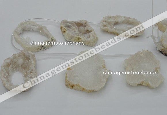 CTD1975 Top drilled 40*45mm - 50*60mm freeform druzy agate beads