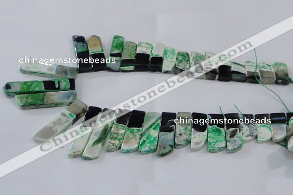 CTD1989 Top drilled 10*25mm - 12*50mm sticks agate gemstone beads