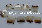 CTD1995 Top drilled 30*35mm - 35*40mm freeform druzy citrine beads