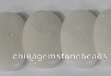 CTD20 Top drilled 20*30mm oval white stone beads wholesale