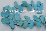 CTD2012 Top drilled 20*25mm - 30*35mm freeform turquoise beads