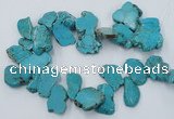 CTD2014 Top drilled 20*25mm - 30*35mm freeform turquoise beads