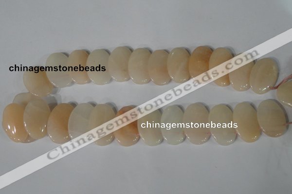 CTD21 Top drilled 20*30mm oval pink aventurine beads wholesale