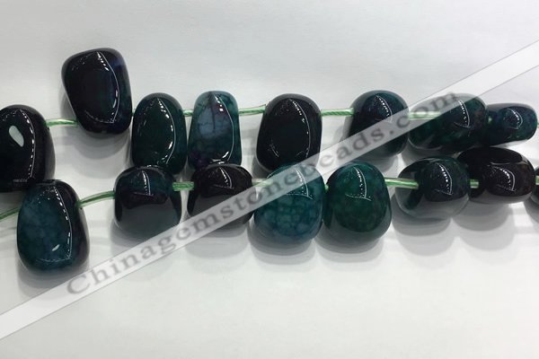 CTD2134 Top drilled 15*25mm - 18*25mm freeform agate beads