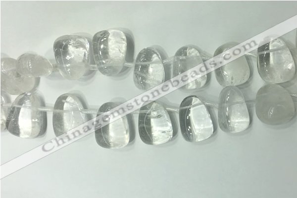 CTD2140 Top drilled 15*25mm - 18*25mm freeform white crystal beads