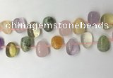 CTD2146 Top drilled 15*25mm - 18*25mm freeform mixed quartz beads