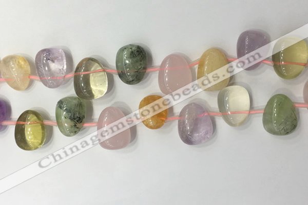 CTD2146 Top drilled 15*25mm - 18*25mm freeform mixed quartz beads