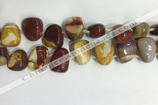 CTD2149 Top drilled 15*25mm - 18*25mm freeform mookaite beads