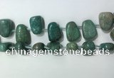 CTD2150 Top drilled 15*25mm - 18*25mm freeform amazonite beads