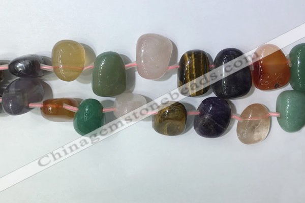 CTD2153 Top drilled 15*25mm - 18*25mm freeform mixed gemstone beads